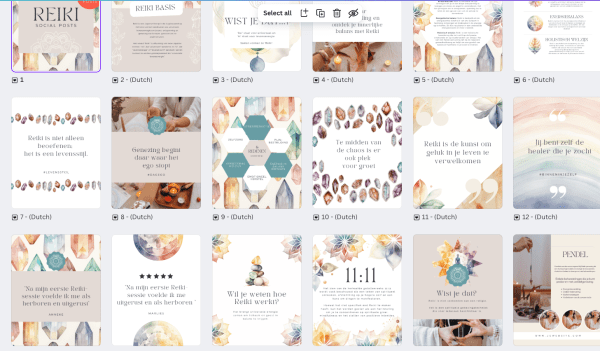 overzicht templates Reiki